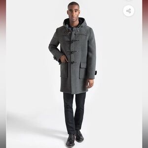 Gloverall gray wool‎ duffle men’s coat made in England Sz XL